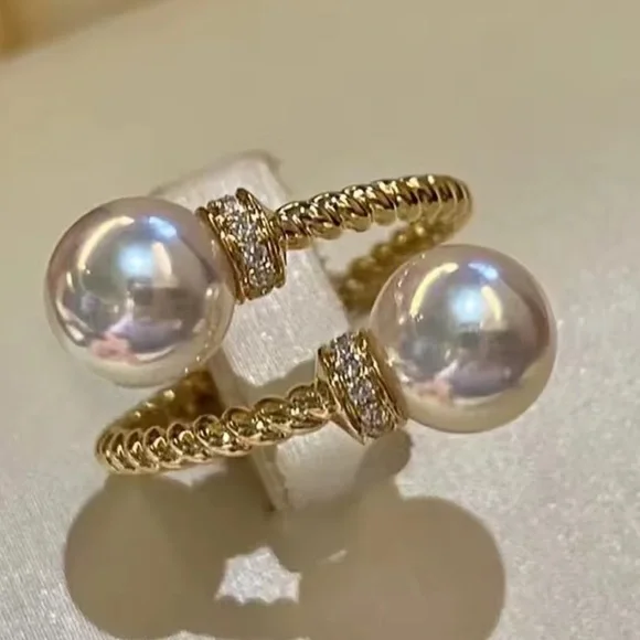 Silver Twist Pearl Ring - Picture 8 of 11